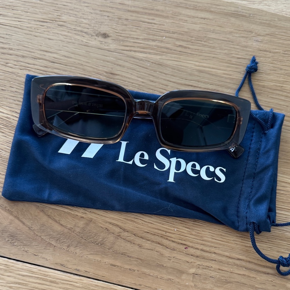 Le Specs Dark Brown Rectangular Sunglasses - image 2